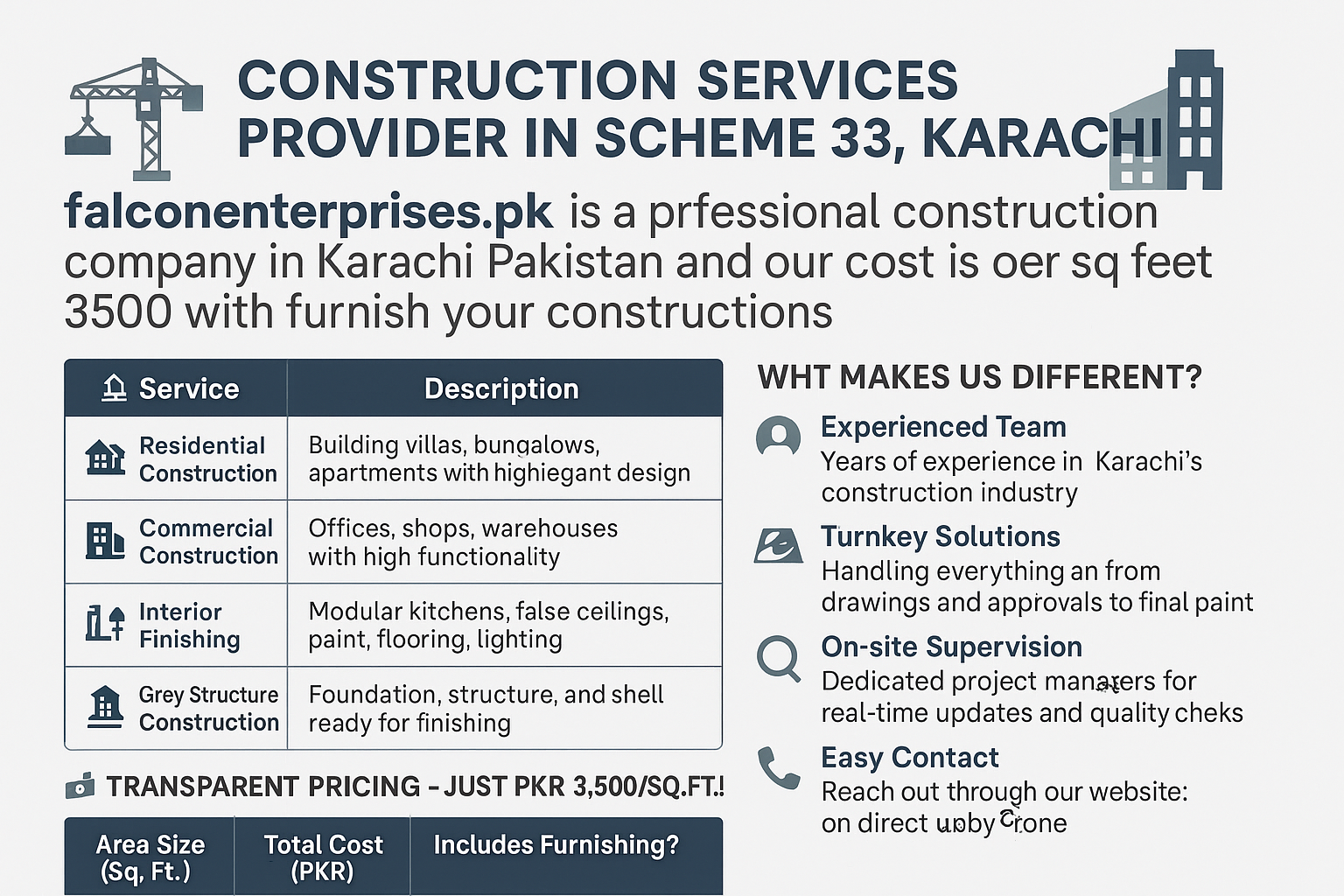 Professional Construction Services Provider in Scheme 33, Karachi